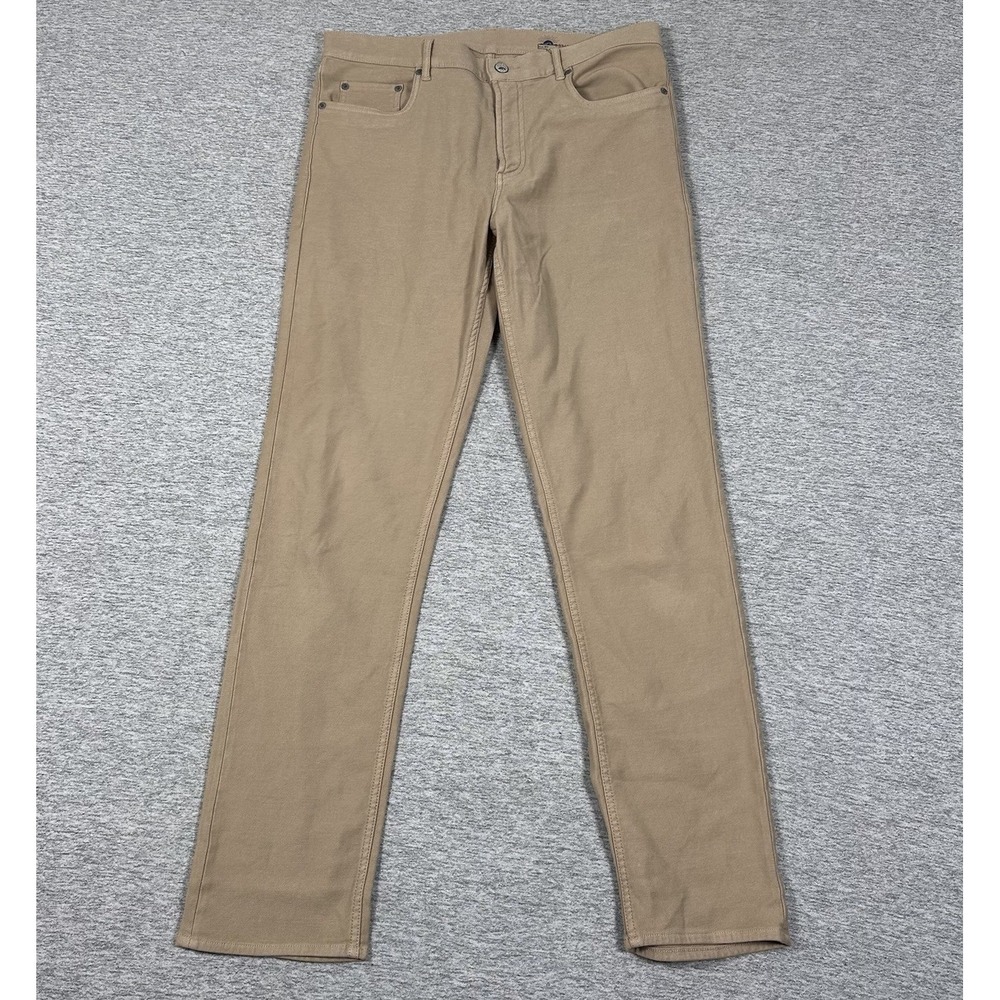 Faherty Stretch Terry 5-Pocket Pants Mens 33x32 Brown City Preppy Chino
